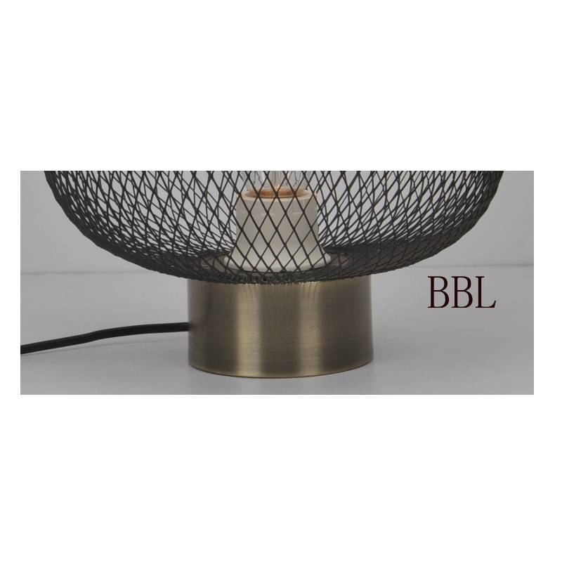 Lampa de masă cu nuanță de plasă și negru mat