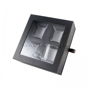 Cutie-cadou personalizată cu dreptunghi de culoare albă cu fereastră din plastic