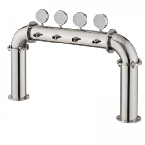 Echipamente de distribuție a berii Bar Restaurant de înaltă calitate Coloană de vin 4 găuri Tip de ușă Turn de vin cu lampă PVD