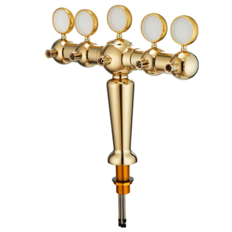 PVD Brass 5 Faucets Vase Form Beer Tower pentru restaurant