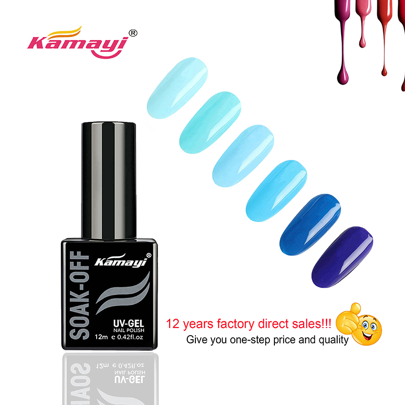 Kamayi Produse pentru unghii Eșantion gratuit Uv Gel Gel de unghii Negru Sticla 12ml Gel de lac