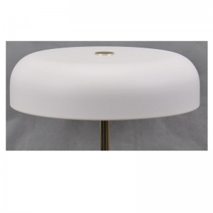 Lampa de masă LED cu bază de marmură și nuanță de metal