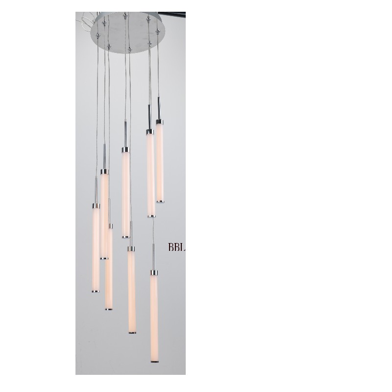 Lampă pandantivă LED cu tub acrilic drept