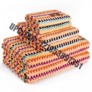 JMD TEXTILE Quick-Dry 100% bumbac, broderie cu ursuleț mic, Set de prosoape de baie cu vopsea multicolor, set de 6 bucăți (portocaliu)