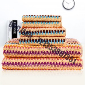 JMD TEXTILE Quick-Dry 100% bumbac, broderie cu ursuleț mic, Set de prosoape de baie cu vopsea multicolor, set de 6 bucăți (portocaliu)