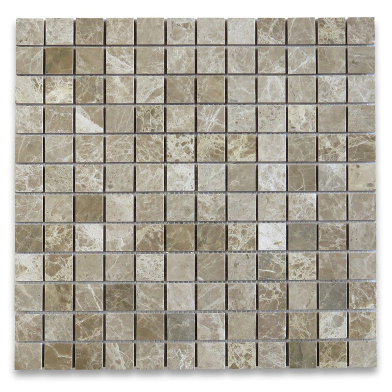 Emperador Light 1x1 Square Mosaic Polished Polished