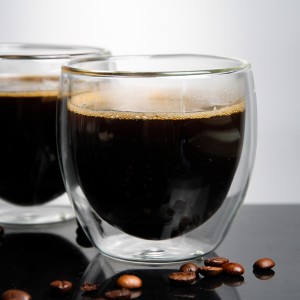 Sanzo Handmade rezistent la căldură Borosilicate Sticlă transparentă cu perete dublu pahar de cafea ceașcă ceașcă ceașcă de cafea 350ml