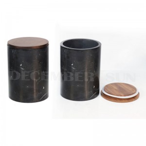 Set de cutie din marmură neagră