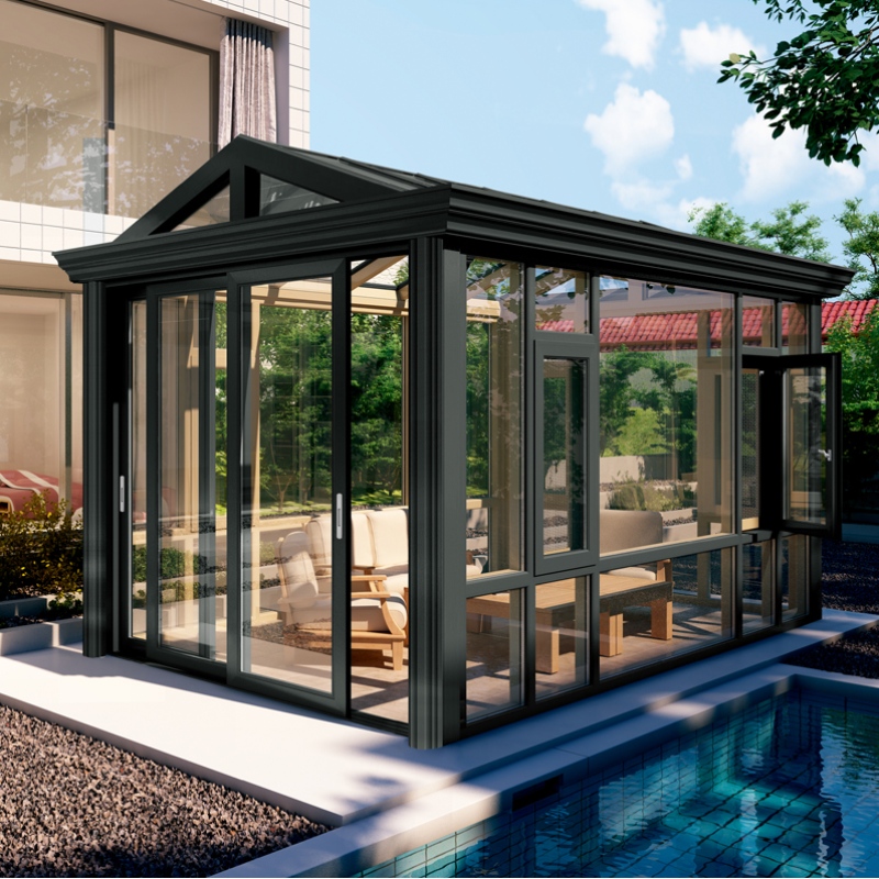WITOP casă de soare din sticlă prefabricată din aluminiu, modulară, portabilă modulară