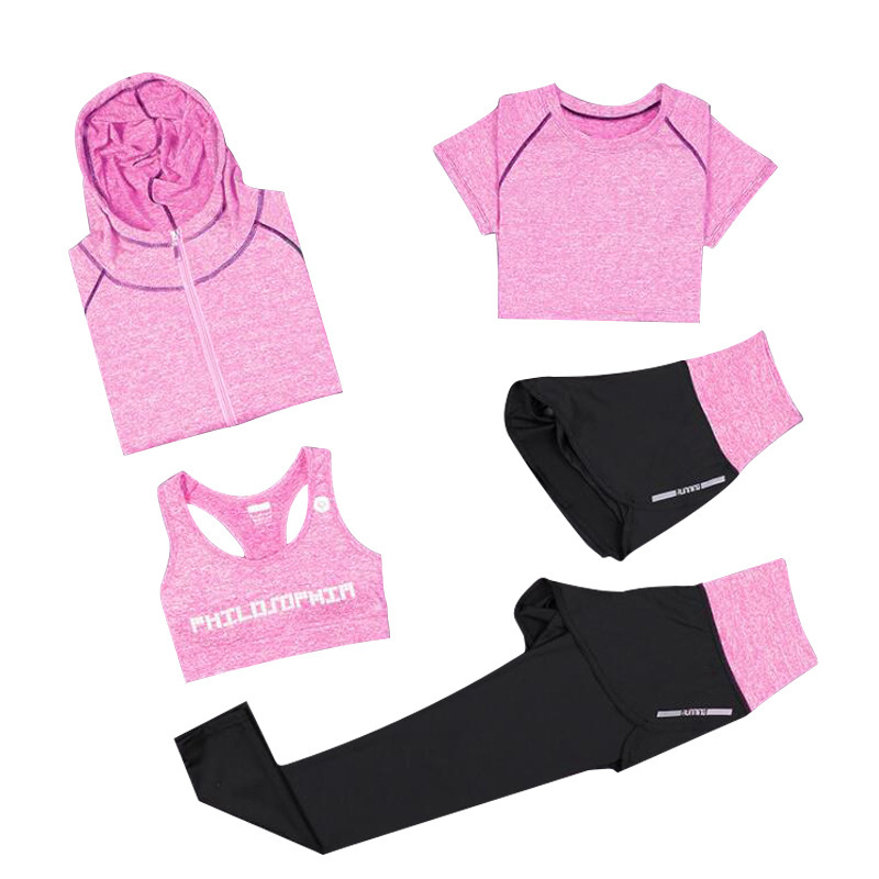 FDMF001- Femei costume de 5 buc bucăți de sport Yoga de alergare Tricouri sportive