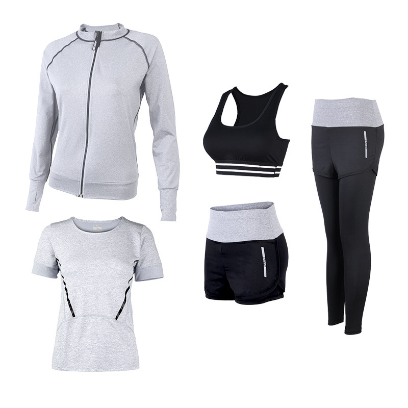 FDMF004- Femei costume de 5 buc bucăți de sport Yoga de alergare Tricouri sportive