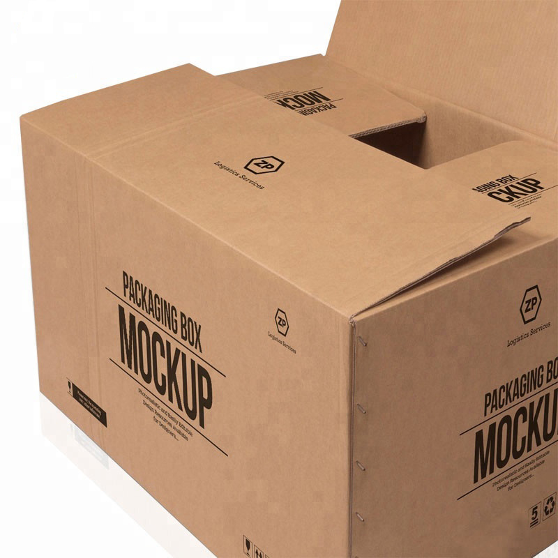 Vânzare fierbinte personalizate mari 5 straturi logo marcă tipărită hârtie kraft livrare livrare cutie mare carton