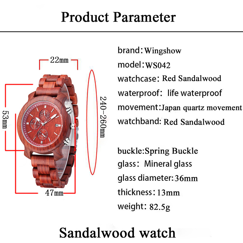 Bandă de ceas din lemn de mână elegantă pentru bărbați Sandal negru de călătorie pentru bărbați