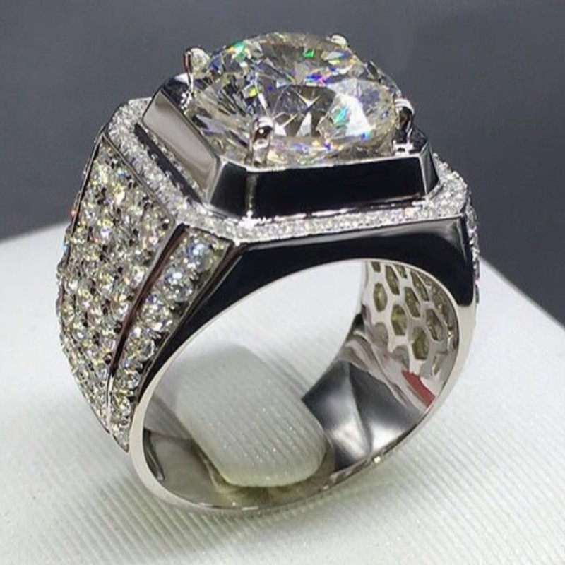 Bărbați inele cubic zirconia bărbați inele de logodnă 925 inele de promisiune argint sterling pentru bărbați verighete pentru bărbați