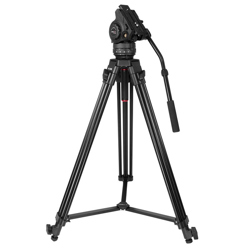 KINGJOY trepied video profesional profesional cu 3 secțiuni VT-2100L cu cap de amortizare fluidă VT-3550 pentru cameră video