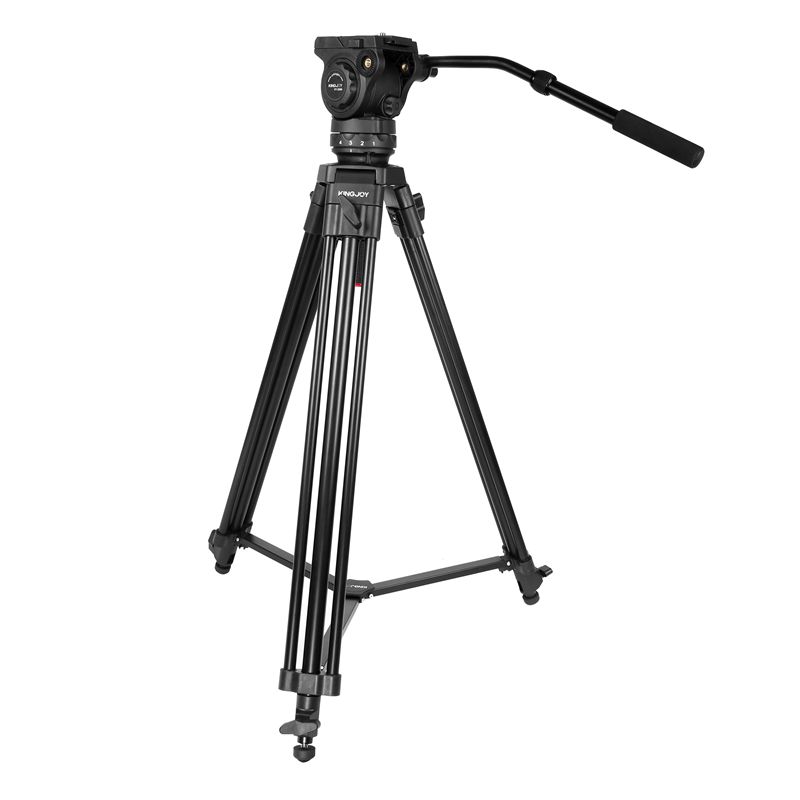 KINGJOY trepied video profesional profesional cu 3 secțiuni VT-2100L cu cap de amortizare fluidă VT-3550 pentru cameră video