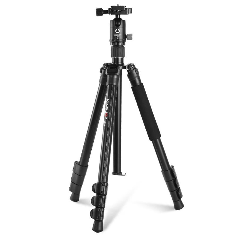 KINGJOY G555 61,5 in / 156 cm Set de monopod pentru trepied pentru cameră flip Lock, trepied portabil ușor cu cap de bilă panoramică 360 ° + placă cu eliberare rapidă de 1/4 