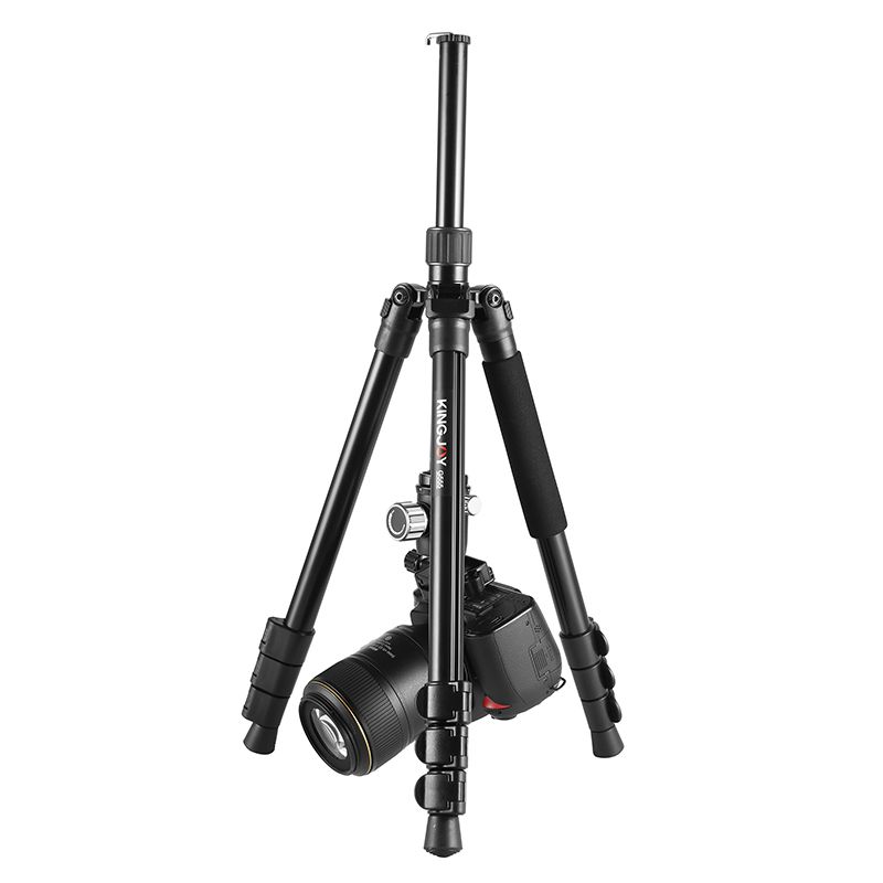 KINGJOY G555 61,5 in / 156 cm Set de monopod pentru trepied pentru cameră flip Lock, trepied portabil ușor cu cap de bilă panoramică 360 ° + placă cu eliberare rapidă de 1/4 