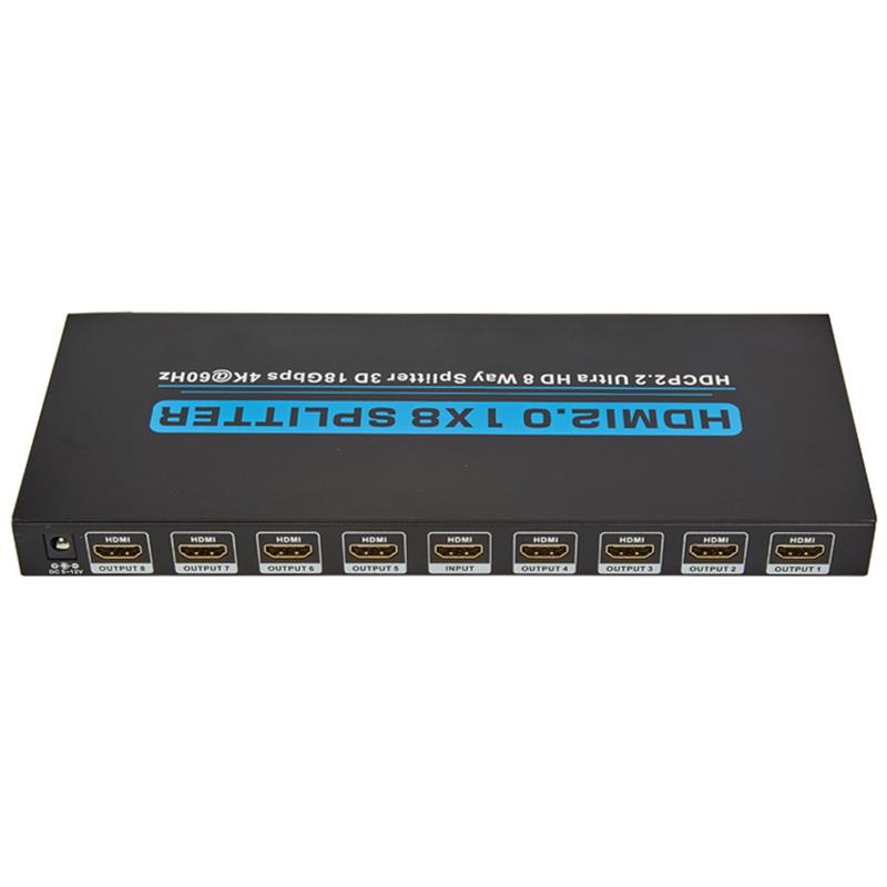 V2.0 HDMI 1x8 Splitter Support 3D Ultra HD 4Kx2K @ 60Hz HDCP2.2