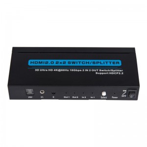 V2.0 HDMI 2x2 Switch \/ Splitter Support 3D Ultra HD 4Kx2K @ 60Hz HDCP2.2