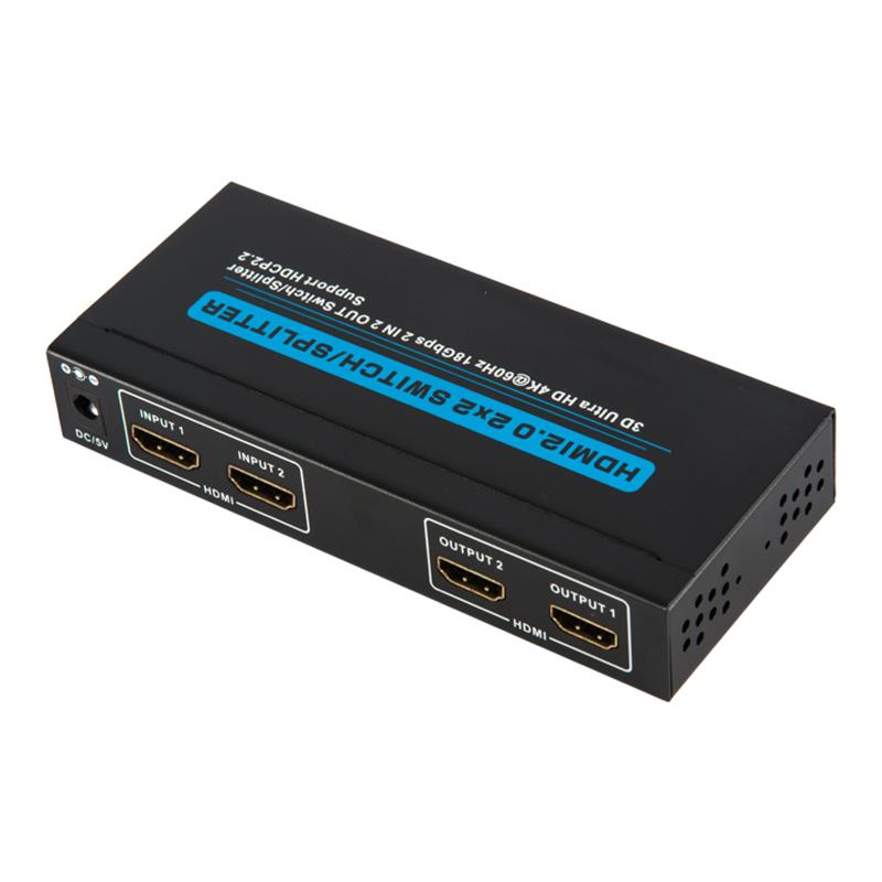 V2.0 HDMI 2x2 Switch / Splitter Support 3D Ultra HD 4Kx2K @ 60Hz HDCP2.2