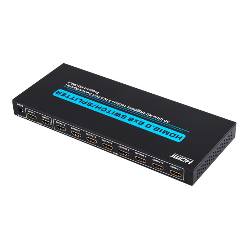 V2.0 HDMI Switch 2x8 Switch / Splitter 3D Ultra HD 4Kx2K @ 60Hz HDCP2.2