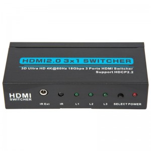 V2.0 HDMI Switch Switch 3x1 3D Ultra HD 4Kx2K @ 60Hz HDCP2.2
