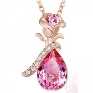 ROSIE PENDANT ROSE PENDANT GEMSTONE CUBIC ZIRCONIA COLA PENTRU FEMEI COLA 925 STERLING SILVER 2020