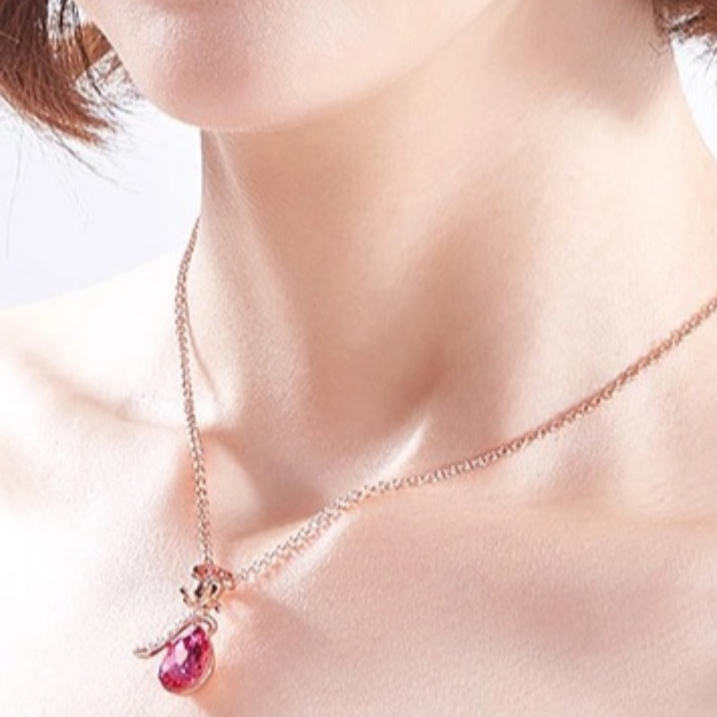 ROSIE PENDANT ROSE PENDANT GEMSTONE CUBIC ZIRCONIA COLA PENTRU FEMEI COLA 925 STERLING SILVER 2020