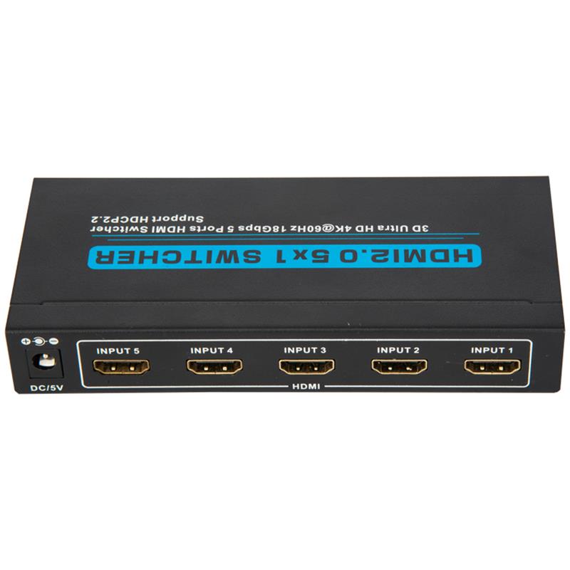 V2.0 HDMI Switch 5x1 Suport 3D Ultra HD 4Kx2K @ 60Hz HDCP2.2