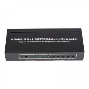 V2.0 HDMI Switch și 2x1 Suport pentru extrasor audio ARC Ultra HD 4Kx2K @ 60Hz HDCP2.2 18 Gbps