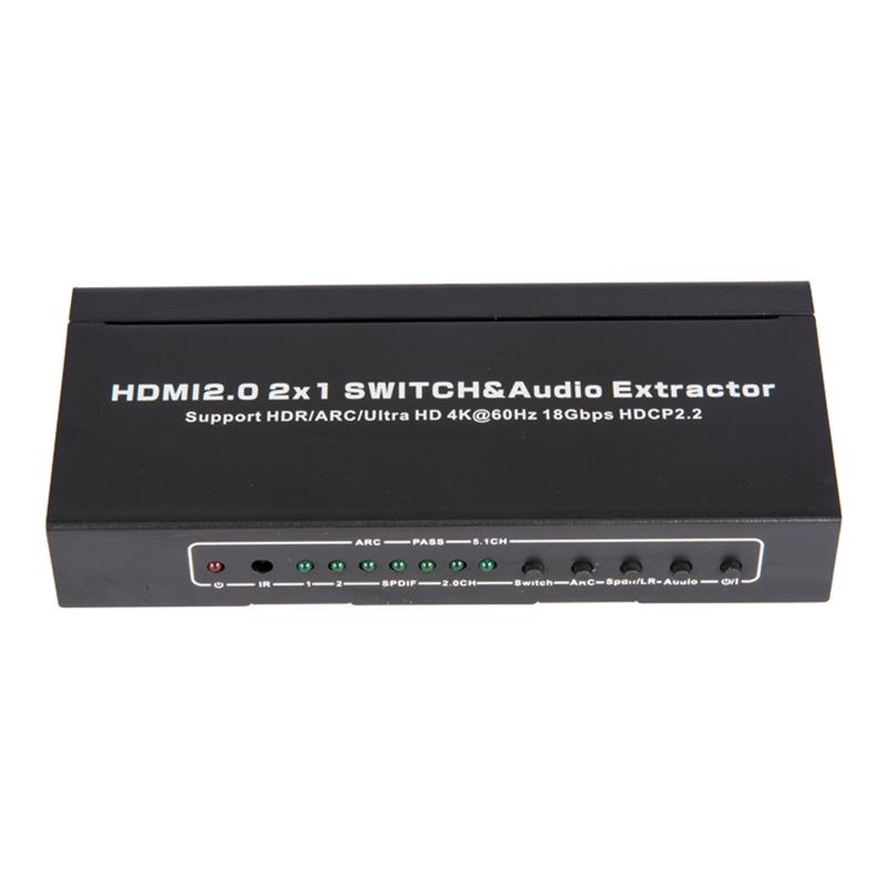 V2.0 HDMI Switch și 2x1 Suport pentru extrasor audio ARC Ultra HD 4Kx2K @ 60Hz HDCP2.2 18 Gbps