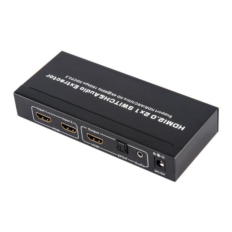 V2.0 HDMI Switch și 2x1 Suport pentru extrasor audio ARC Ultra HD 4Kx2K @ 60Hz HDCP2.2 18 Gbps