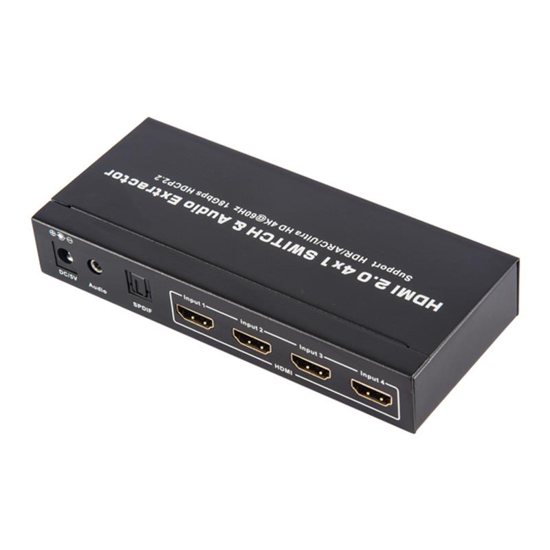 V2.0 HDMI 4x1 Switcher & Extractor Audio Suport ARC Ultra HD 4Kx2K @ 60Hz HDCP2.2 18Gbps