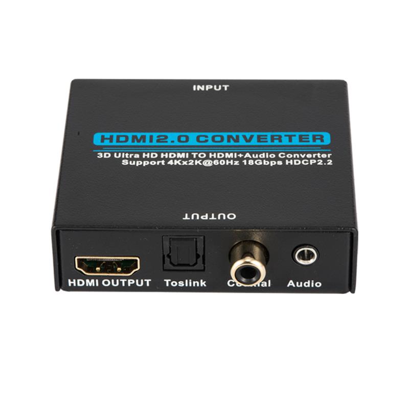 V2.0 HDMI Extractor audio HDMI la HDMI + Convertor audio Suport 3D Ultra HD 4Kx2K @ 60Hz HDCP 2.2 18Gbps