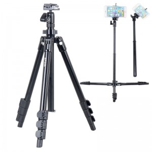 Kingjoy SF046 Seturi de trepied cu rabatabil cu rabatabil pliabil cu 4 secțiuni cu fotografiere cu unghi redus și coloană centrală pot fi utilizate ca monopod