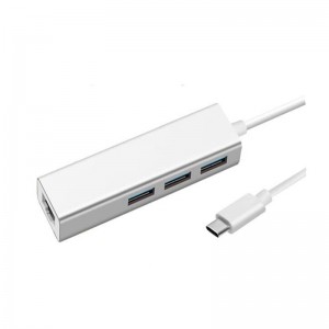USB de tip C la LAN (1000M) + USB 3.0x3 Hub adaptor