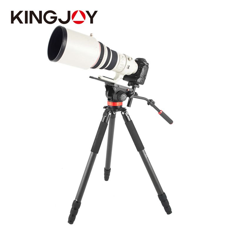 Kingjoy K6208 Video trepied în fibra de carbon și trepied Heavy Duty