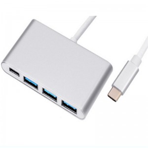 USB adaptor 4 în 1 de tip C la USB 3.0x3 + tip C hub adaptor