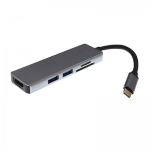 USB tip C până la HDMI + 2 x hub 3.0 cititor de carduri USB + SD