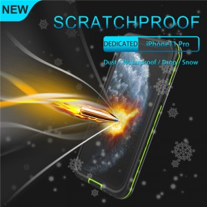 Universal caz impermeabil la telefon caz impermeabil iPhone apa- dovada telefon pentru iphone 11 pro (negru) cu culoare solid ă spate capac