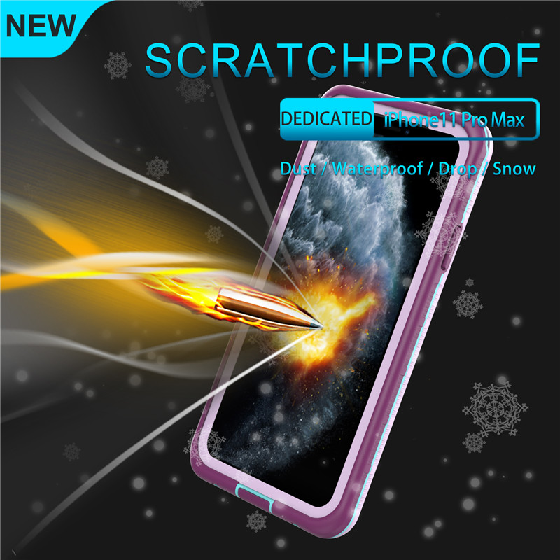 Lifetproof iphone11 pro max caz apple subacvatice Iphone caz caz caz caz caz telefon impermeabil suport (mov) cu culoare solid ă spate capac