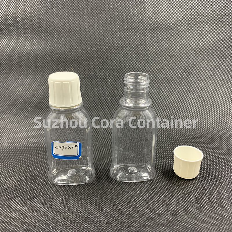 90ml Neck Size 24mm Pet Plastic Sticlă cosmetică cu capac de șurub