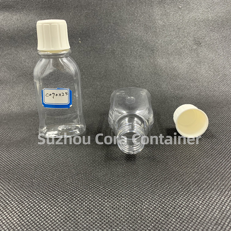90ml Neck Size 24mm Pet Plastic Sticlă cosmetică cu capac de șurub