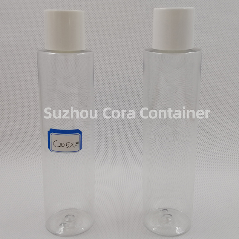 205ml Neck Size 24mm Pet Plastic Sticlă cosmetică cu capac de șurub