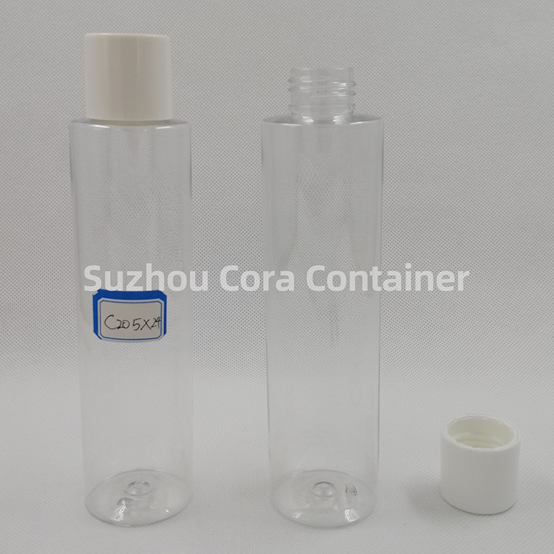205ml Neck Size 24mm Pet Plastic Sticlă cosmetică cu capac de șurub