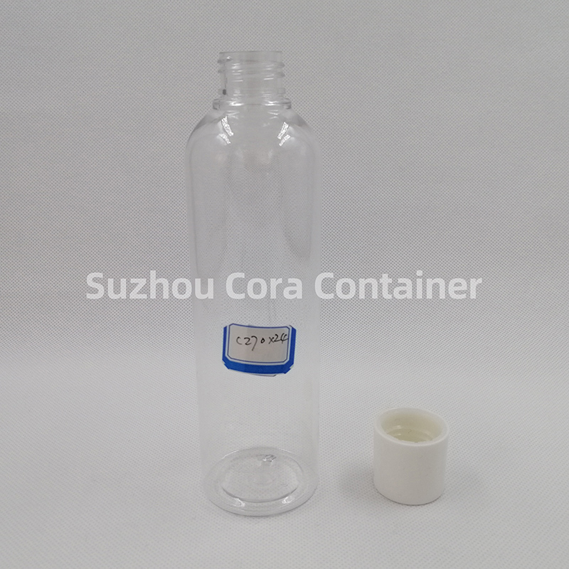 270ml Neck Size 24mm Pet Plastic Sticlă cosmetică cu capac de șurub