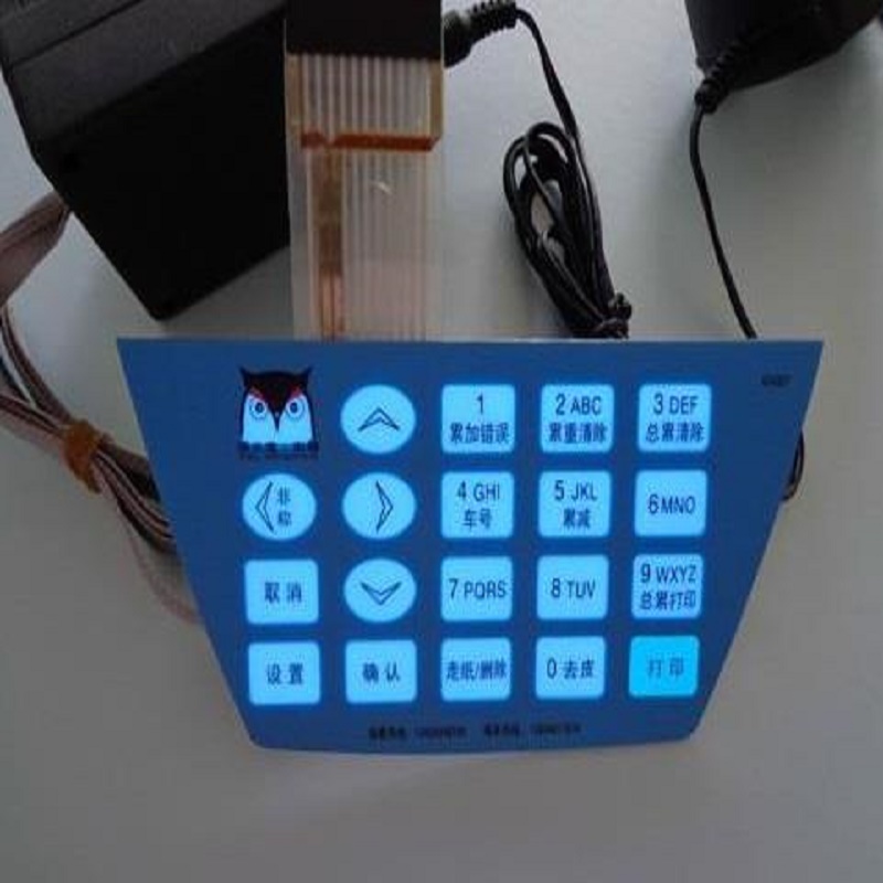 China comutator cu membrană OEM / ODM cu lumina de fundal led / tastatură cu comutator de membrană