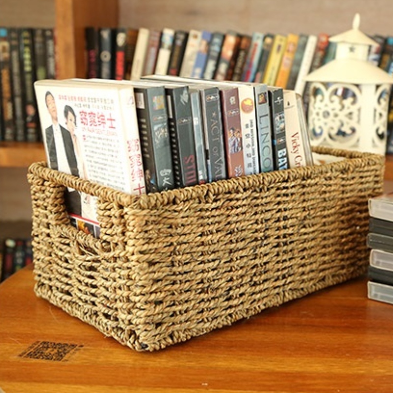 Coș de depozitare dormitor Seagrass cu căptușeală