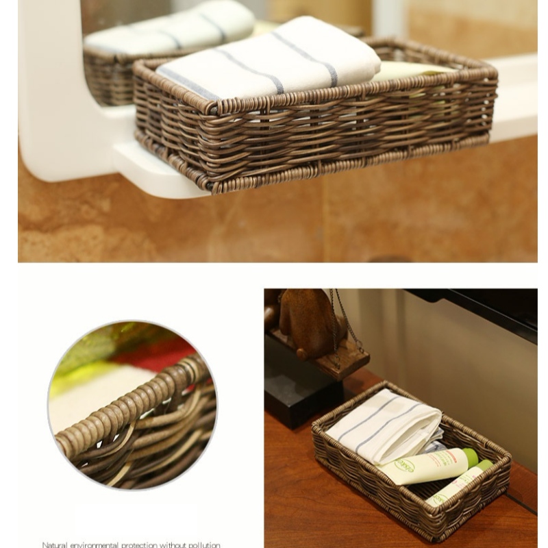 Coș de depozitare baie din Rattan impermeabil